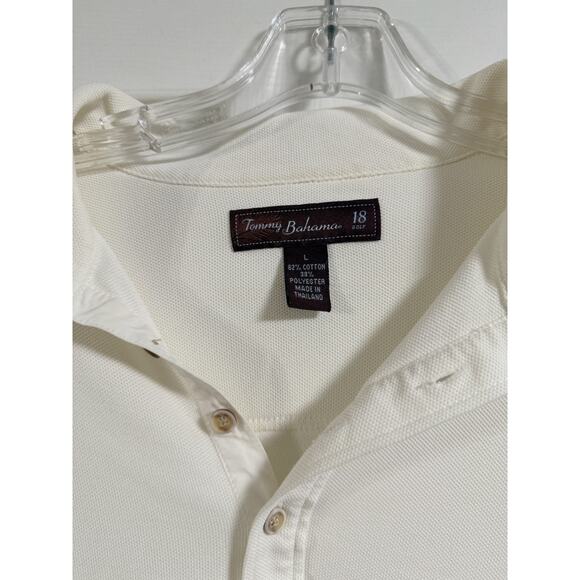 Tommy Bahama Ivory Comfort PGA West Cotton Golf Polo Shirt Men's Large - Picture 2 of 6
